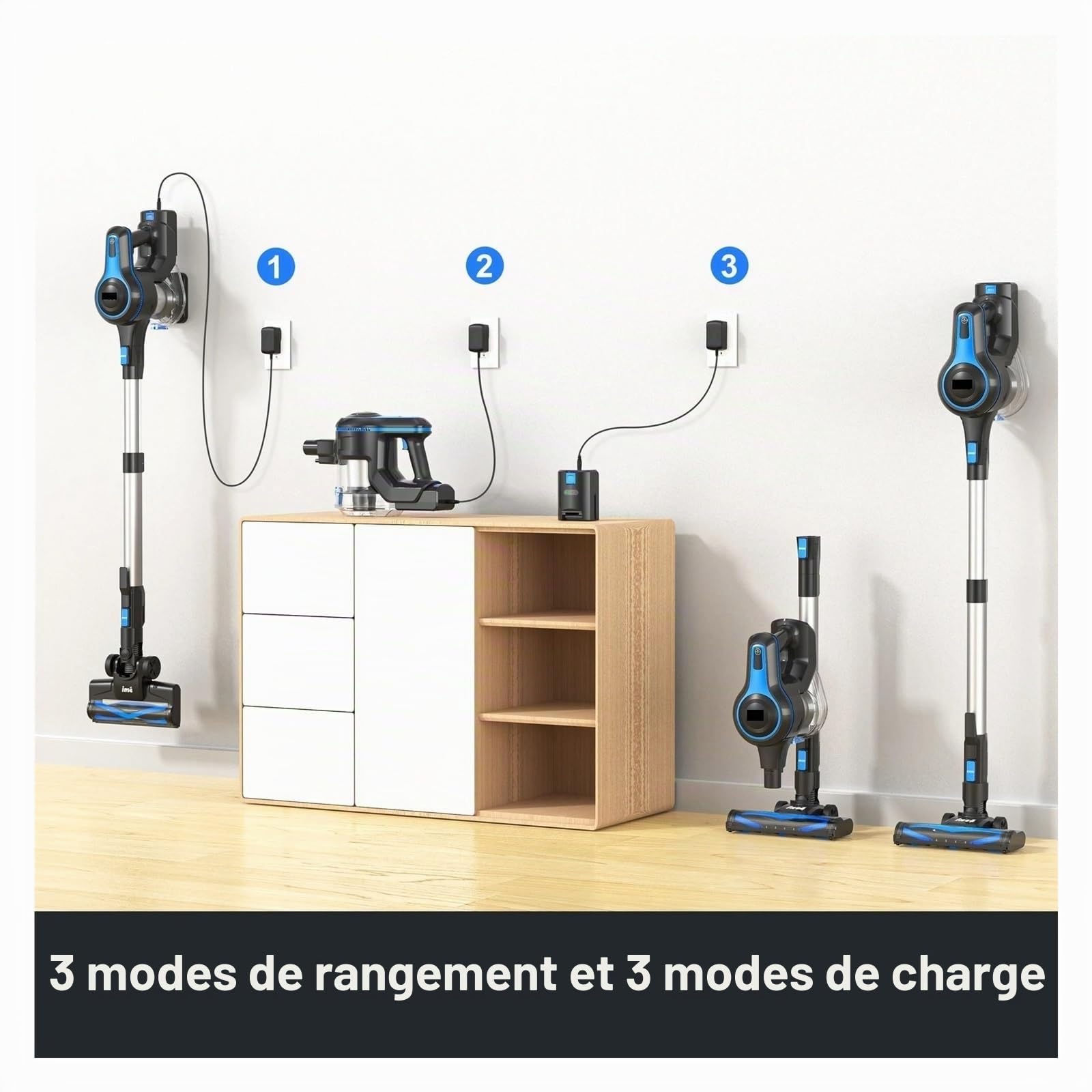 Batterie Lithium-Ion amovible, Rechargeable, 22.2V, 2200mAh, Compatible avec l'aspirateur sans fil INSE N5S N5T N500