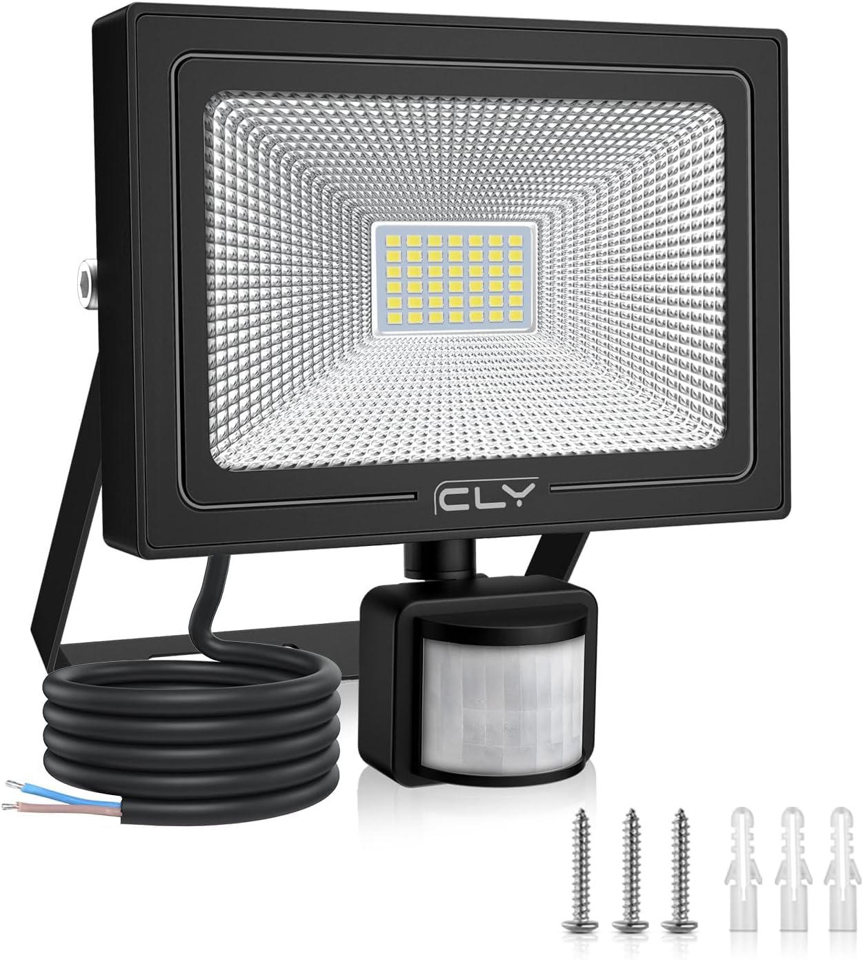 CLY Projecteur Extérieur LED avec Détecteur de Mouvement 35W, 3000LM Spot LED Extérieur Blanc Froid Éclairage Exterieur avec Detecteur 6500K Lampe LED Détecteur de Mouvement IP66 pour Garage, Jardin