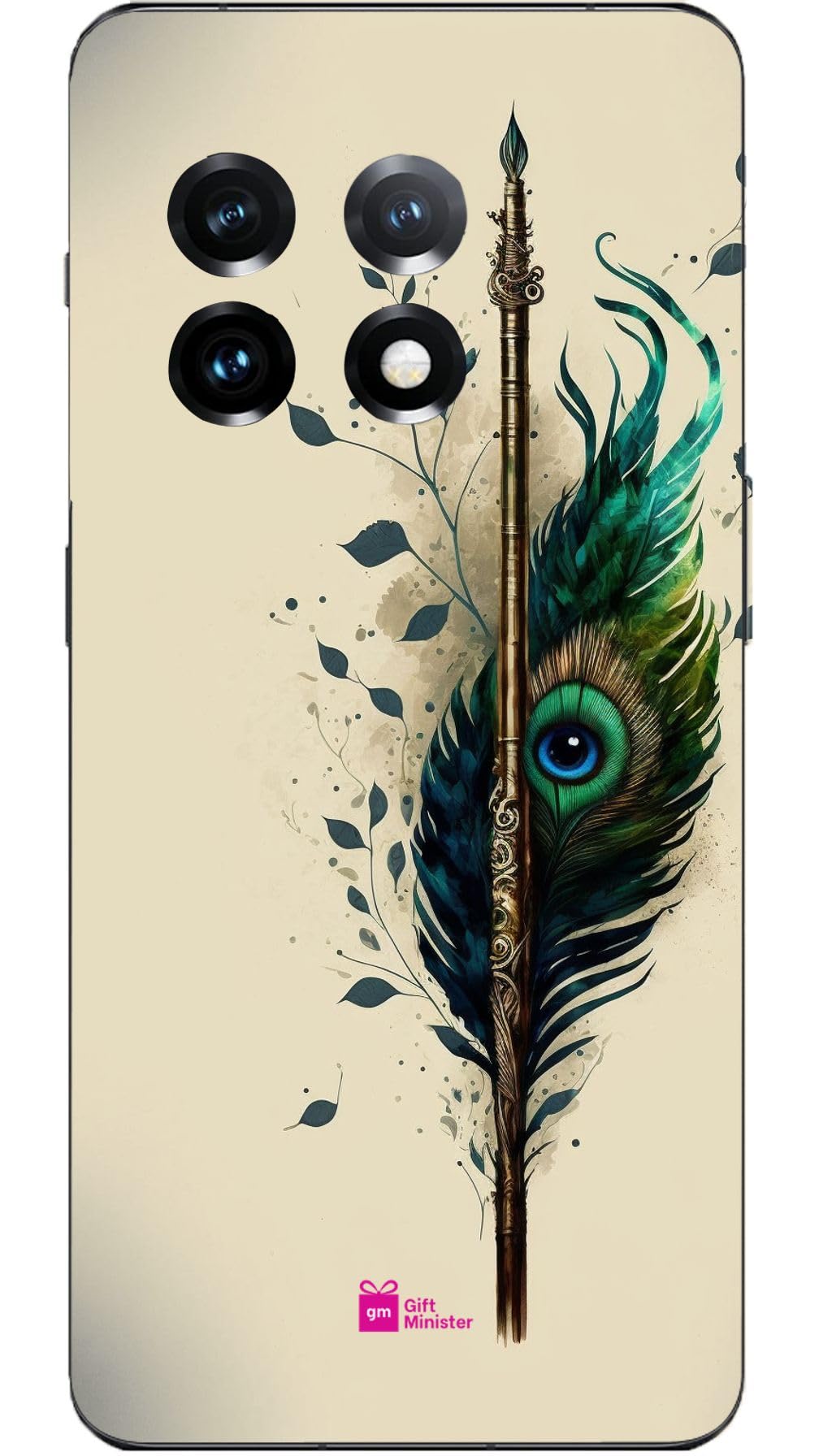 Silicone Designer Cover for One Plus 11 R Slate Graynone - Magical Flute Peacock Feather Simple Icons Minimalistic Flexible Comfortable Grip Shockproof Protective Anti-Slip 1Pcs 1696K (B0CMXWW377) Amazon Price History, Amazon Price Tracker