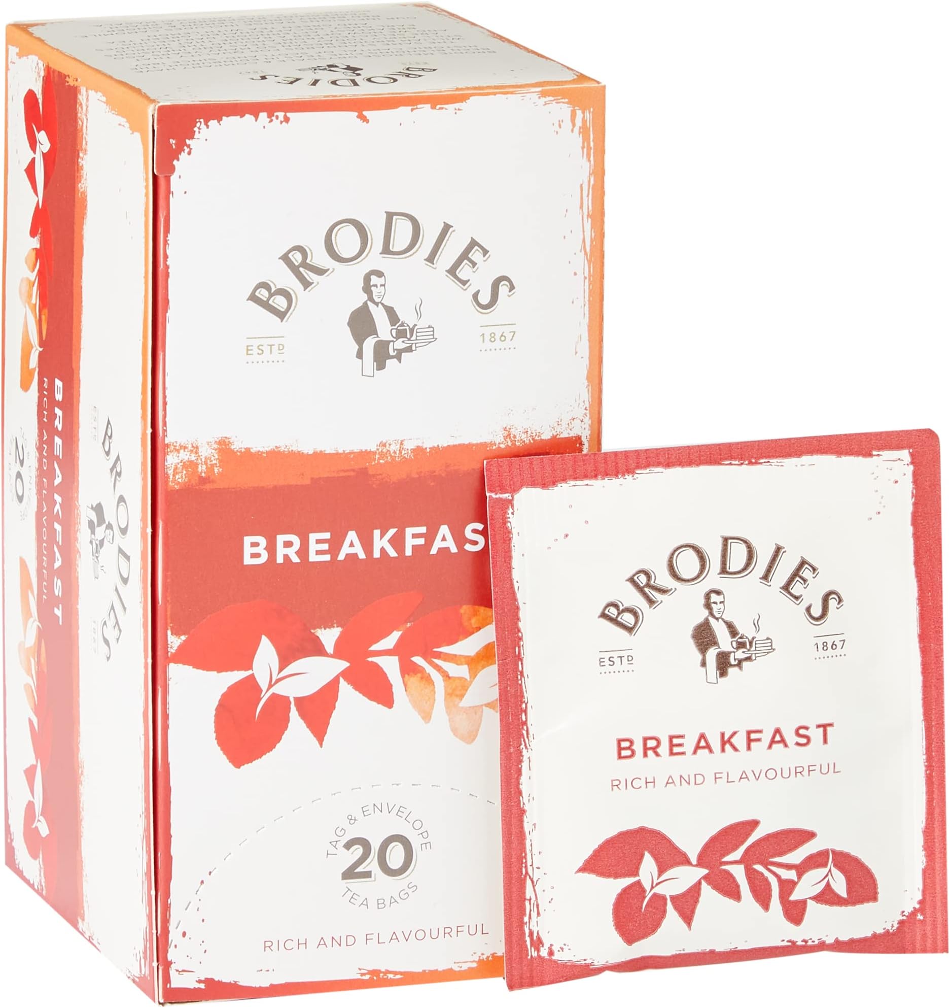 Brodies - Breakfast Tea: Fine Blend of Black Tea with a Malty Flavour - 20 Bags