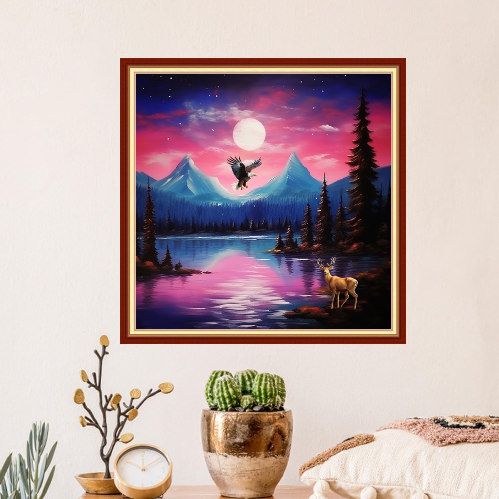 Artvxeay Stamped Cross Stitch Kits - Embroidery Kits for Beginners Cross Stitch Kits for Kids Adults 11 CT Printed Patterns Needlepoint Kits-Moonlit Night Scene 18x18 inch