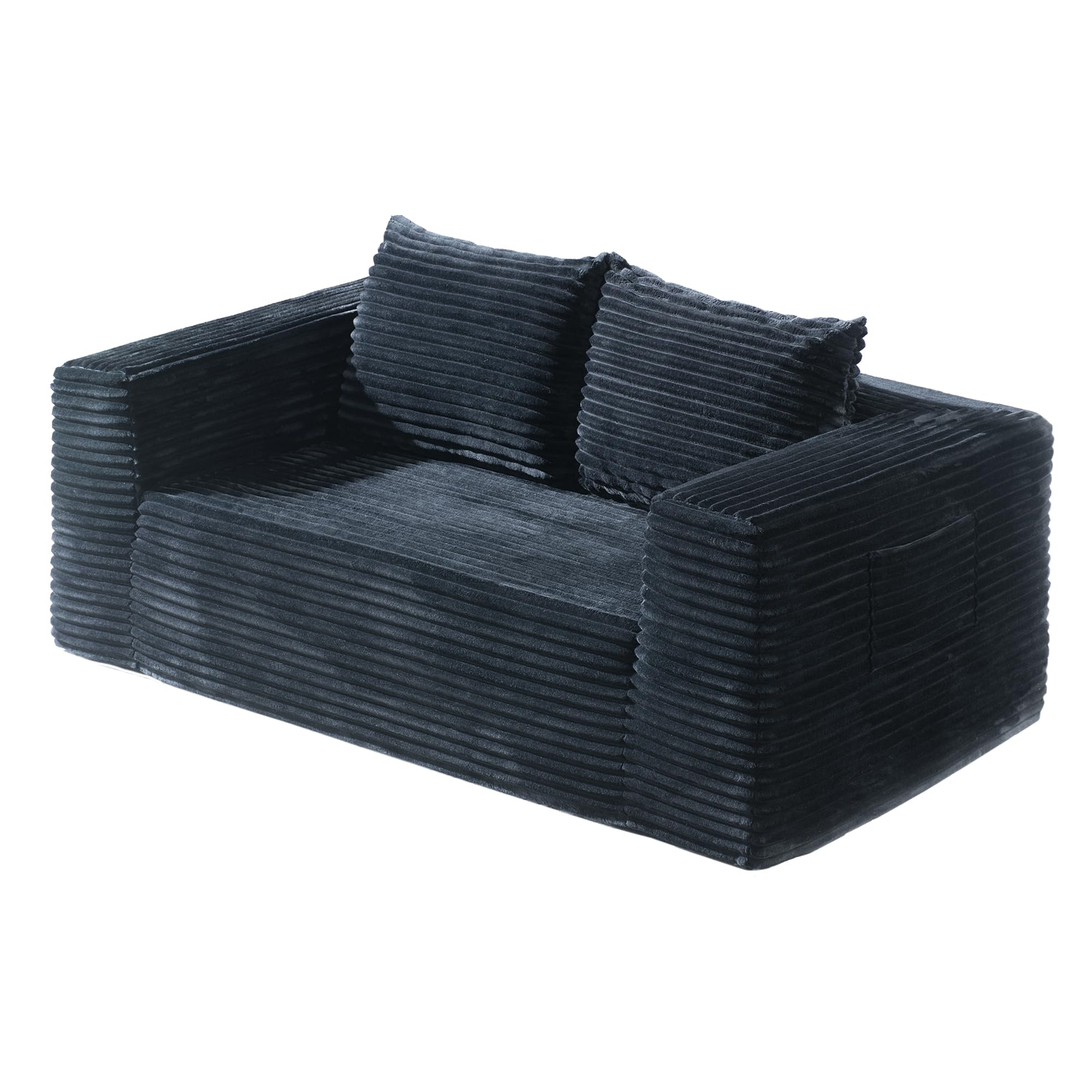 Povirt Sofa, 71" Loveseat Sofa-in-a-Box, Deep Seat Couch, No Assembly Required, Comfy Plush Corduroy for Living Room, Bedroom, Office