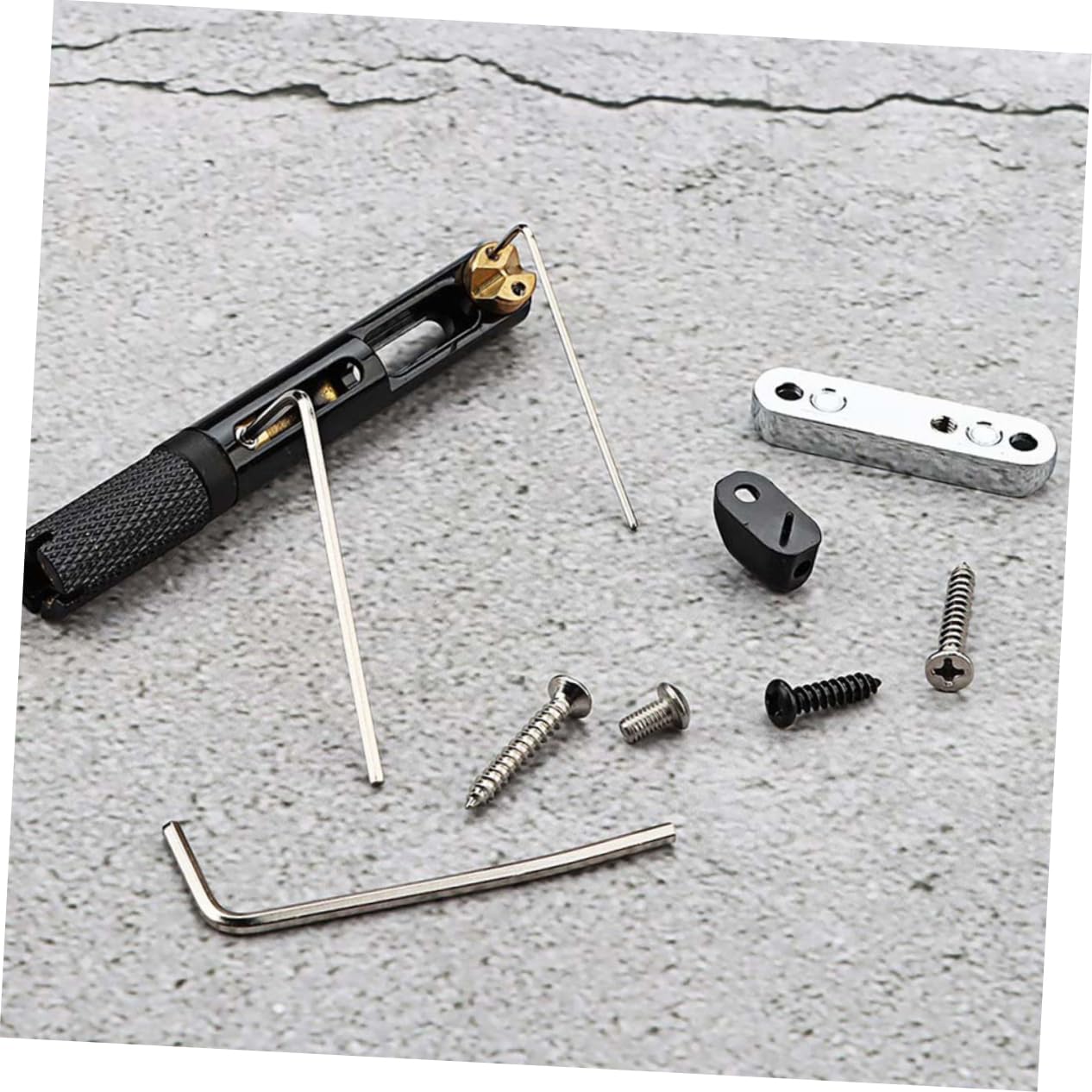 Ponte per Chitarra Elettrica senza Paletta Barra Singola Nera | Kit, Ricambio per Basso e Elettrica, Componenti in Rame e Lega, Modello Ga1117a