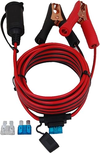 Miniatura 6 de CUZEC Enchufe de cable de extensión de 6 pies5.9 ft 16 AWG con abrazadera de batería de 12 V24 V con clip de batería y adaptador para encendedor de
