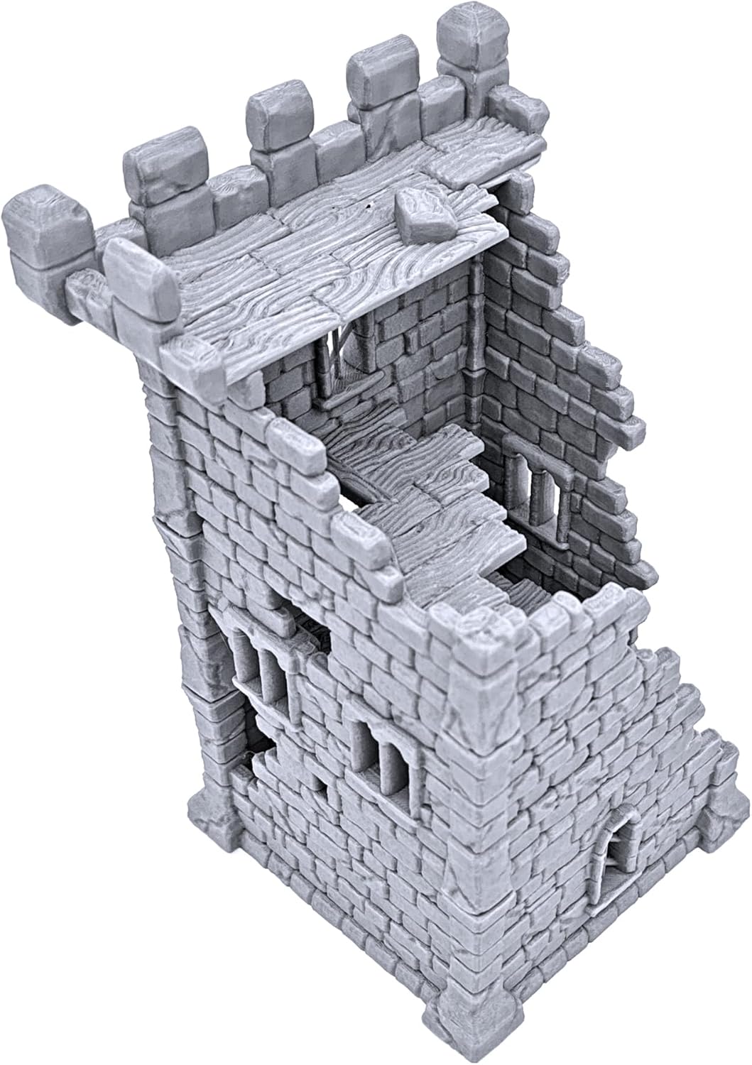 City Ruins Tower by Makers Anvil, 3D Printed Tabletop RPG Scenery and Wargame Terrain 28mm Miniatures