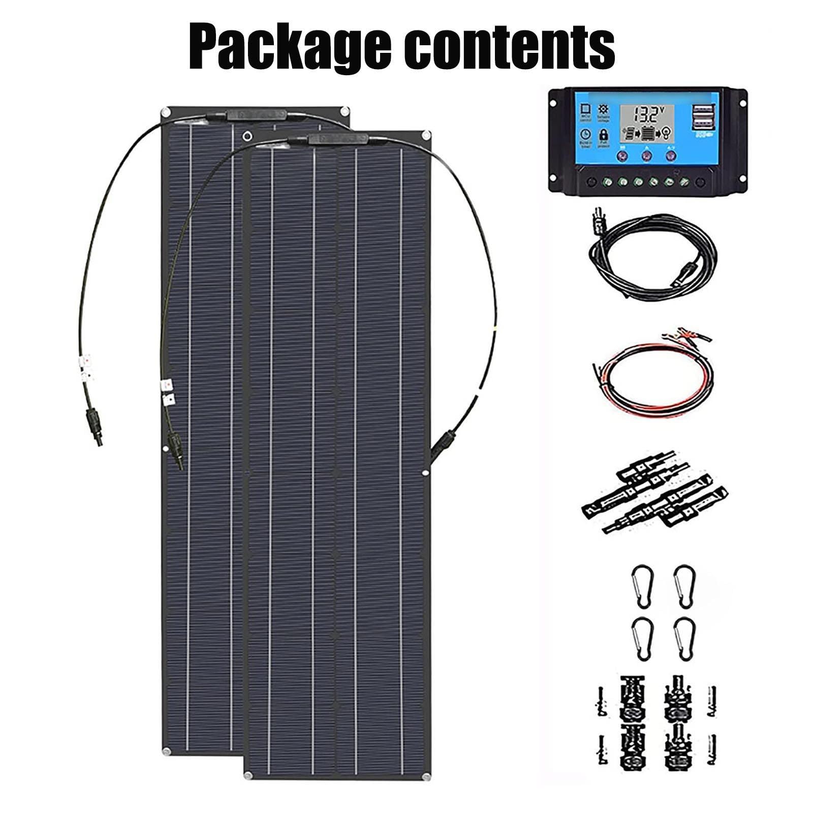 Paneles solares monocristalinos 2 Piezas de 200 vatios, Panel Solar monocristalino Flexible para autocaravanas, caravanas, Barcos y más