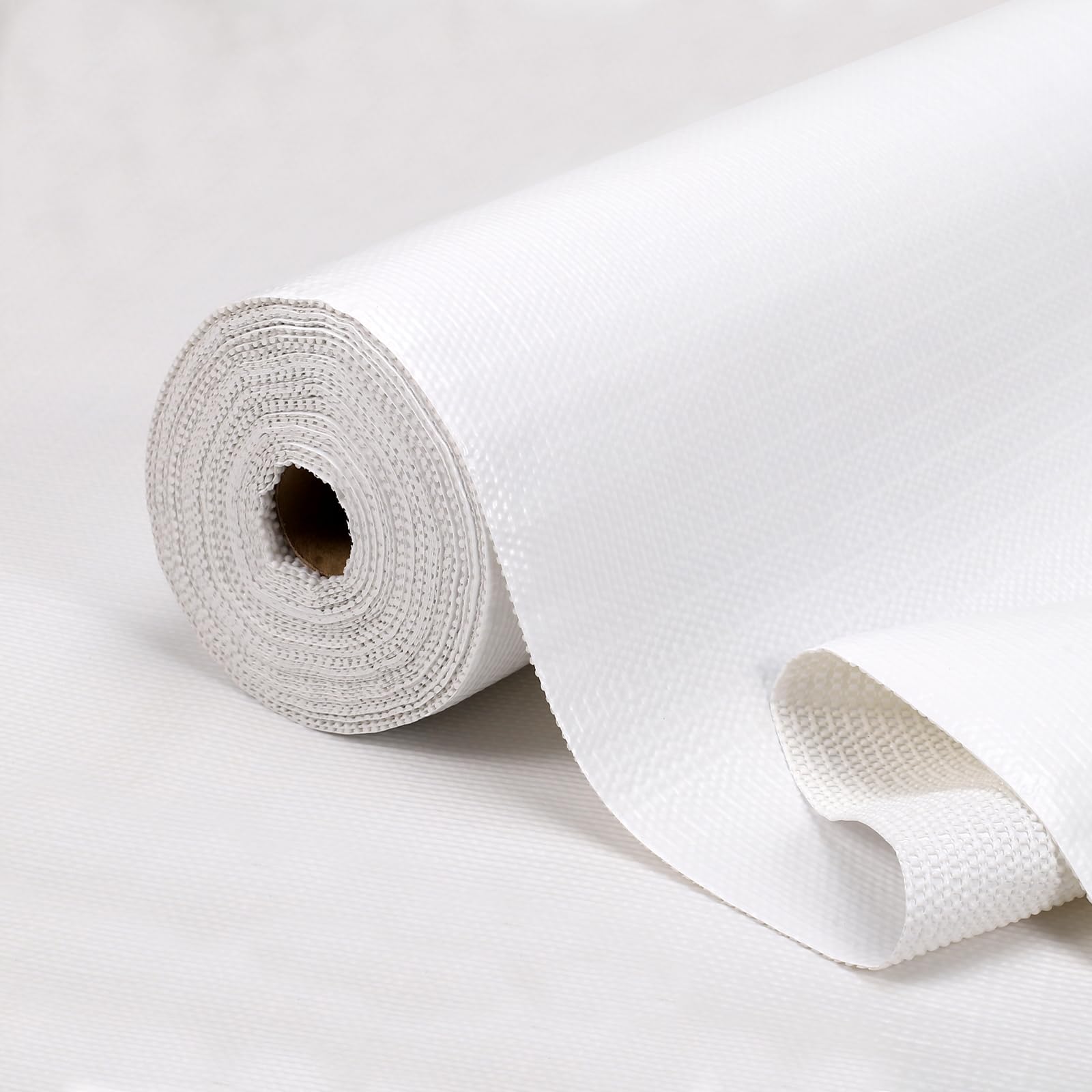 Photo 1 of Practical White Shelf Liners for Kitchen Cabinets, Non-Adhesive Drawer Liner, Non-Slip Strong Grip Cabinet Liner Thickened Waterproof Shelf Paper for Pantry, Countertops, Organizers,12" x10FT