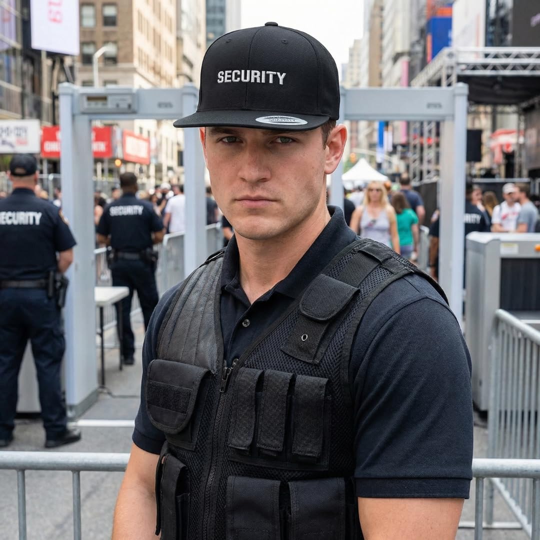 Custom Snapback Hats for Men & Women Professional Security Guard A Embroidery