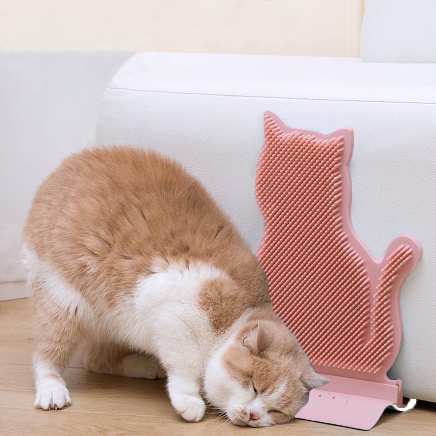 Cat Self Groomer Self Grooming Comb Wall Brush Fixed Door Gap Cat Corner Scratcher Soft Trimming Brush Tool for Long Short Kitten Puppy Hair