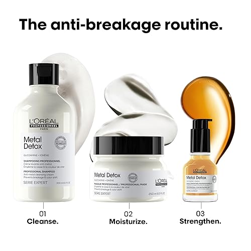 Vista 12 de L'Oreal Professionnel Metal Detox Leave-In Oil - Detoxifies, Prevents Damage and Prolongs Hair Color With Shine