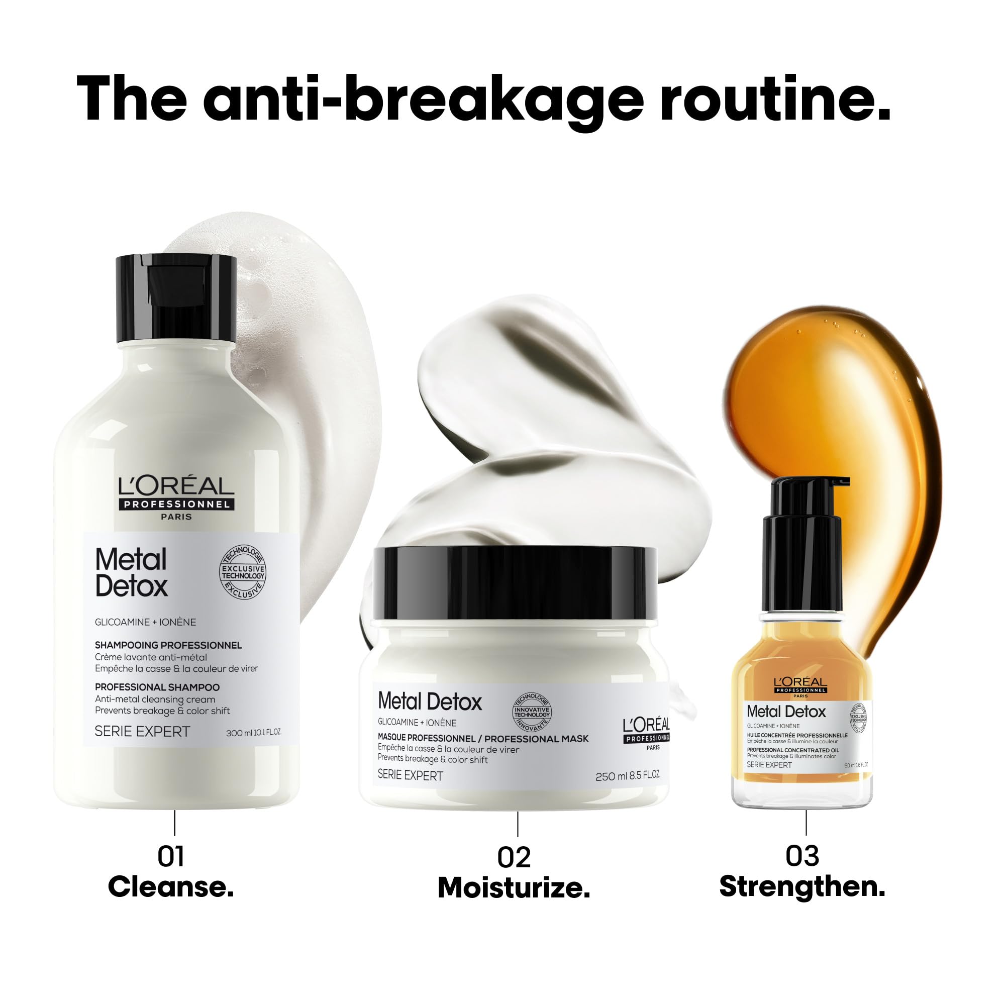 L'Oreal Professionnel Metal Detox Leave-In Oil - Detoxifies, Prevents Damage and Prolongs Hair Color With Shine
