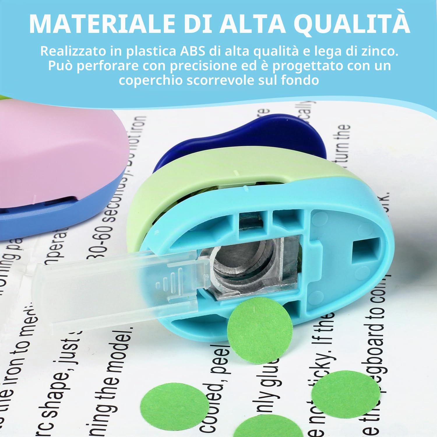 Set di 3 fustelle rotonde, Cerchio Perforatrice, Perforatrice Decorativa Cerchio, Punzonatrice Cerchio per Scrapbooking, Album, Carta(8mm 15mm 25mm)