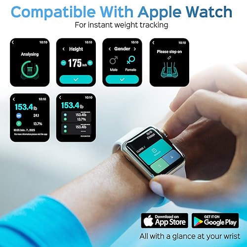 Miniatura 7 de CLORIS Báscula digital inteligente para peso corporal IMC grasa masa muscular 28 composición corporal Medición analizador de salud 8 electrodos con