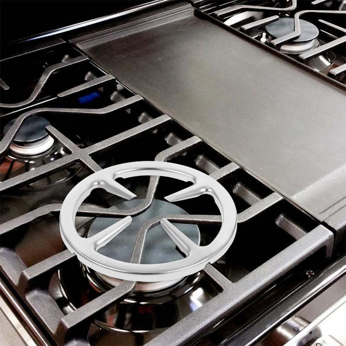 2pcs Gas Stove Wok Ring Cast Iron Burner Stand for Home Kitchens