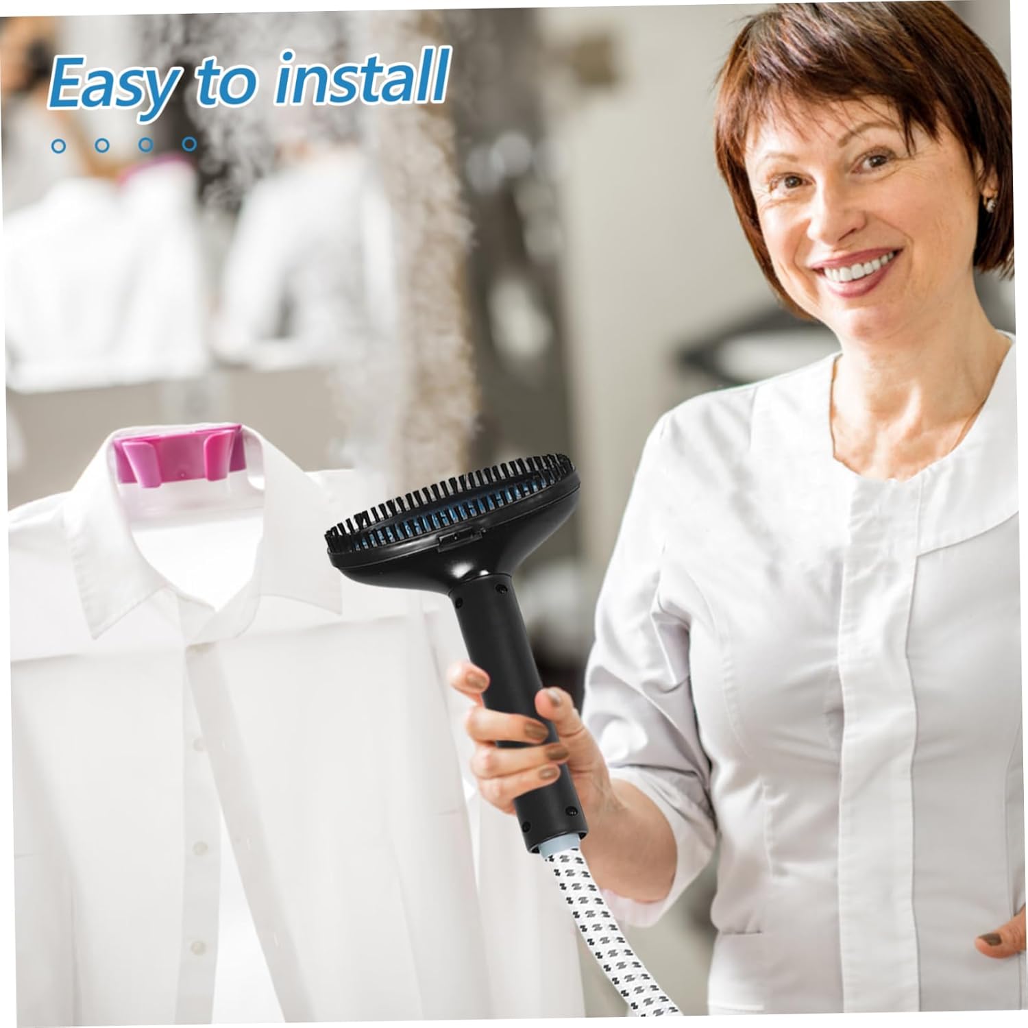 NUOBESTY Handheld Steamer Hose with Brush Attachment Replacement Steam Tube for Efficient Garment Steaming Cleaning Easy Clip Installation Safe and Wrinkle Removal Versatile Household Use
