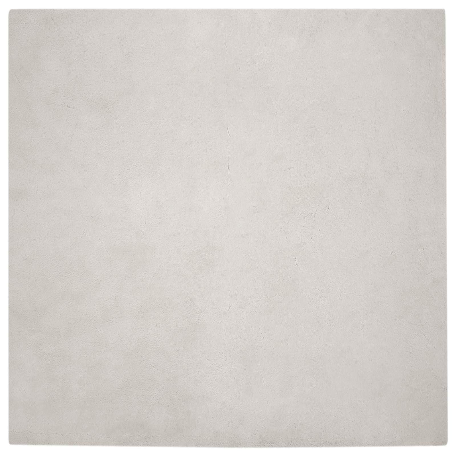 Kunstfell Teppich 120x120 cm Beige - Weicher Wohnzimmerteppich in Kaninchenfell-Optik - Rutschfester Flauschiger Kunstfellteppich für Schlafzimmer und Flur - Modell OLITE