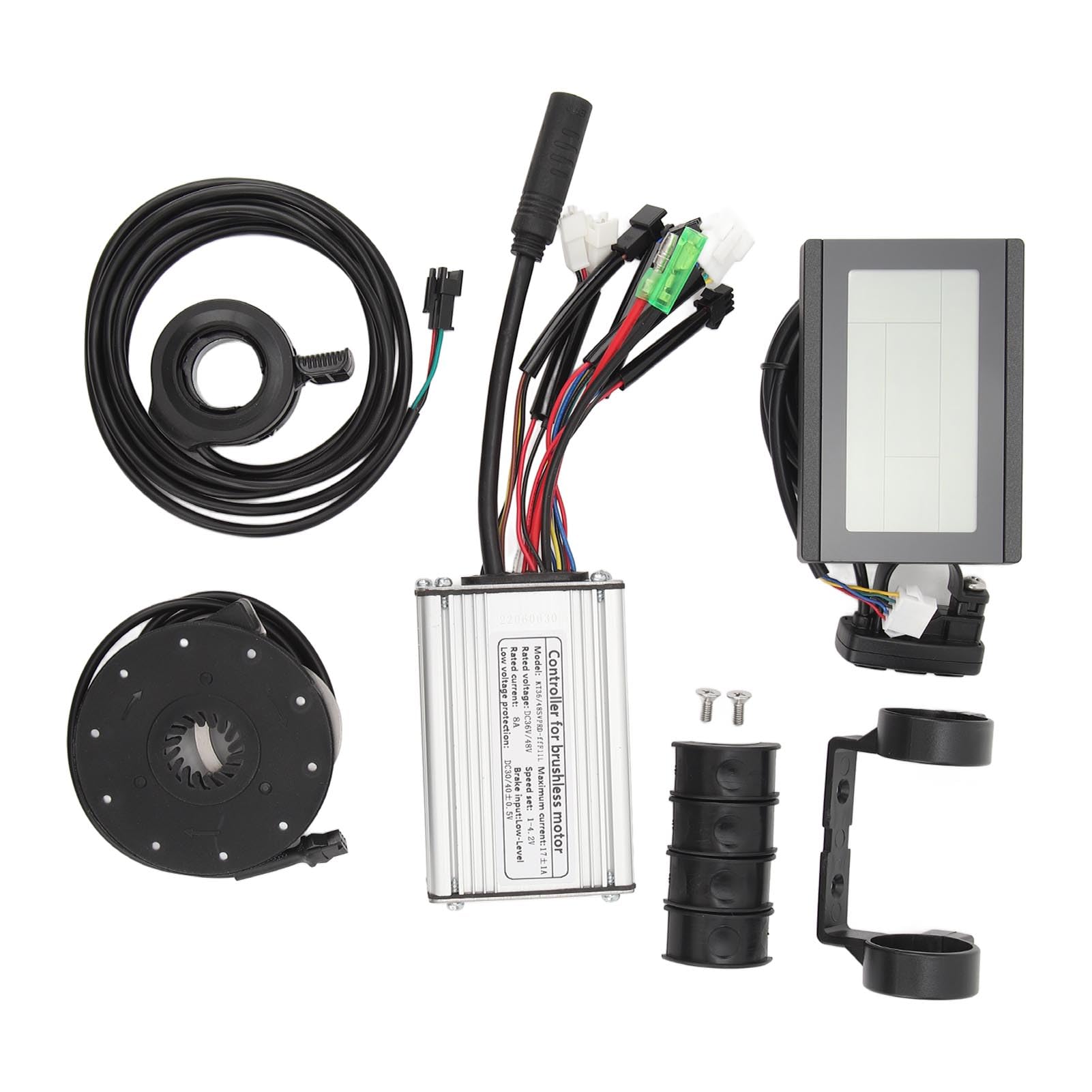 UMDHAYI do zestawu do konwersji roweru na elektryczny, kontroler sinusoidalny 17A, wyświetlacz LCD3U, przepustnica kciukowa, czujnik wspomagania mocy