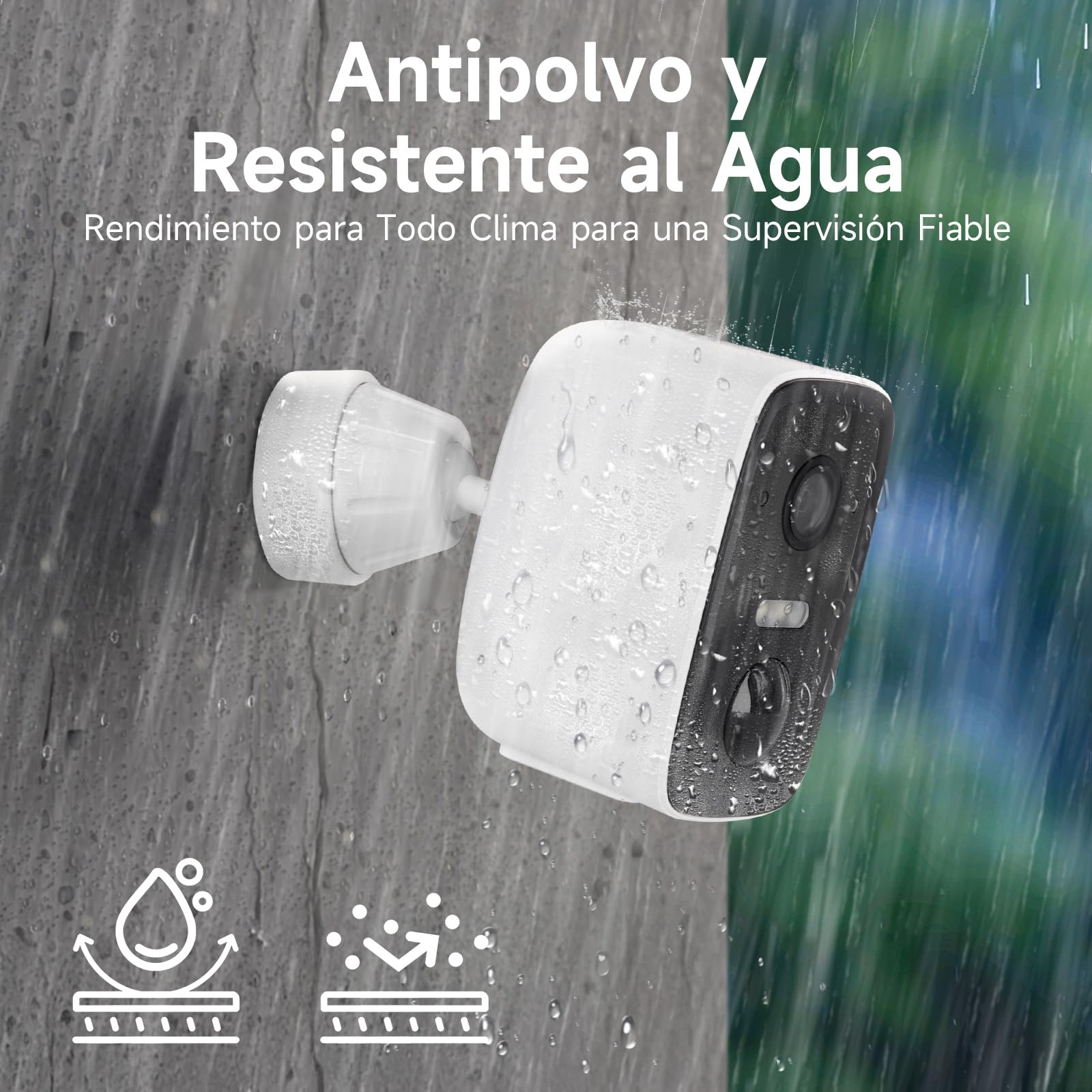 Cámara de Vigilancia WIFI Exterior, Rollei Wireless Security Cam 2K V2 Seguridad Camara sin Cables Visión Nocturna Detección de Movimiento Audio Bidireccional IP65 Cámara-Vigilancia-Exterior-Seguridad