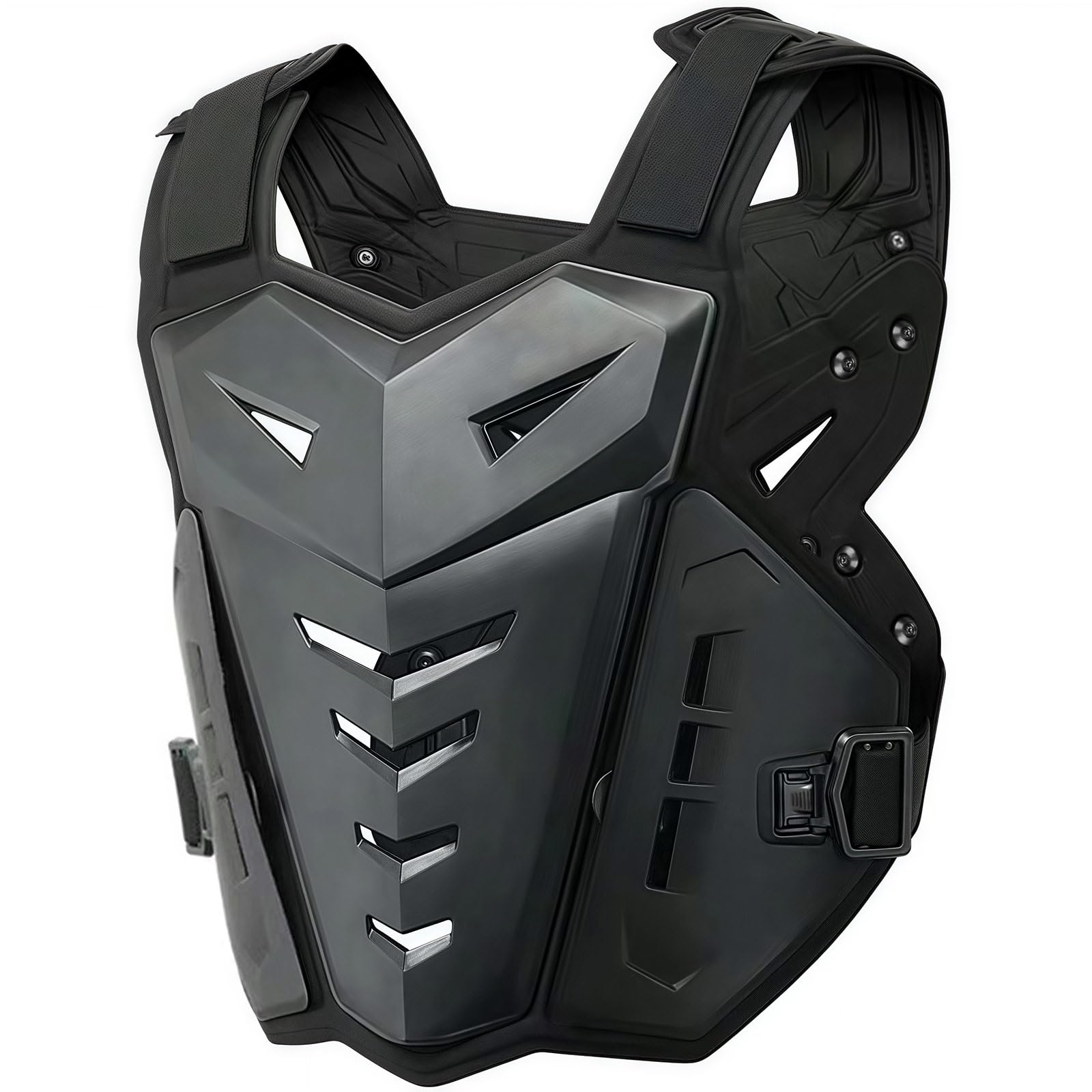 Light Upgrade Chest Armor Motorcycle Armor Body Guard Vest, Dirtbike Riding Off-Road Racing Cycling Skiing Motocross Adult Kids Protector Shirt Jackets for Street Bike, Mens Back Protection (Black)