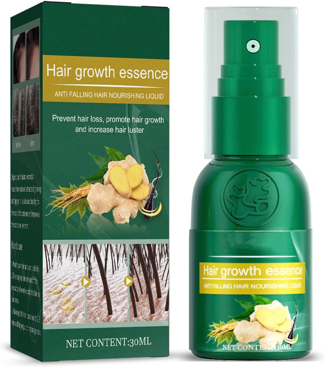Hyungang Korea Ginseng Hair Regrowth Serum Spray, Ginger Hair Growth