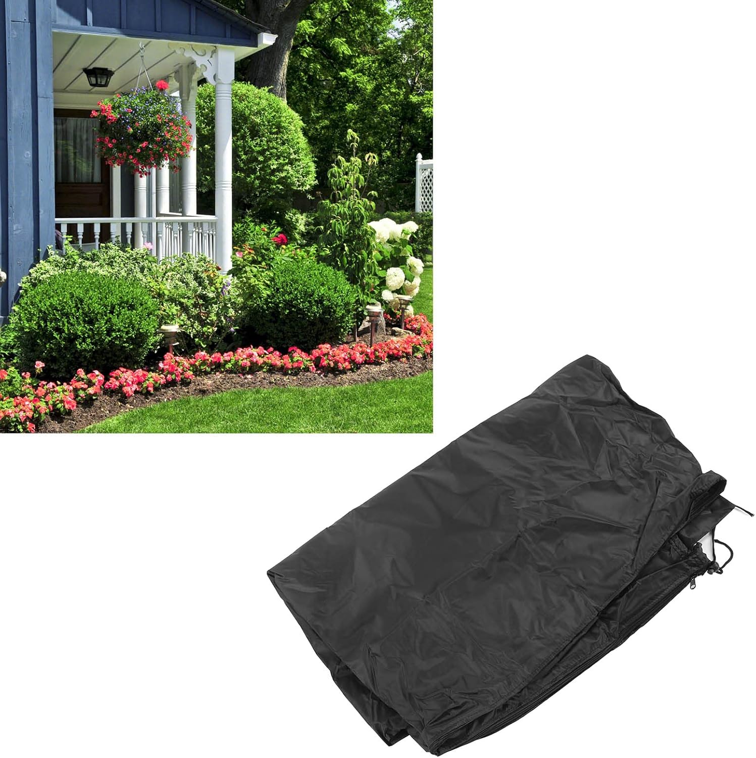 Patio Heater Cover Waterproof Windproof Sunproof Dustproof with 210D Oxford Cloth Heater Cover Bag, Heater Dust Cover with Zipper and Storage Bag for Garden Outdoor 226x85x48cm