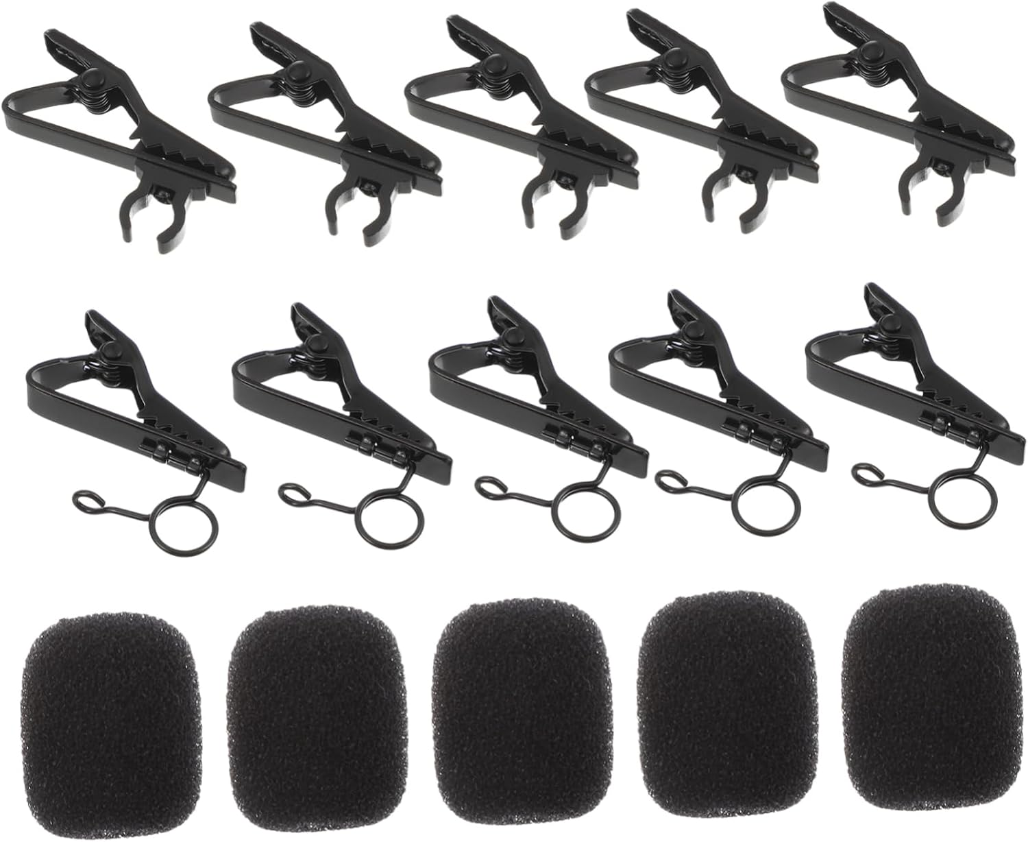 HEMOTON 36 Pcs Microphone Clip Sponge Mic Sponge Cover Kit Mic Tie