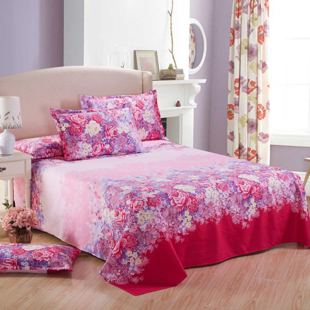 Drap plat imprimé dessin animé 220x230cm pour lit simple et double