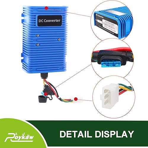 Miniatura 5 de Roykaw Convertidor de regulador reductor de voltaje para carrito de golf 3648V a 12V compatible con E-Z-GO Club Car Yamaha (30A360W)