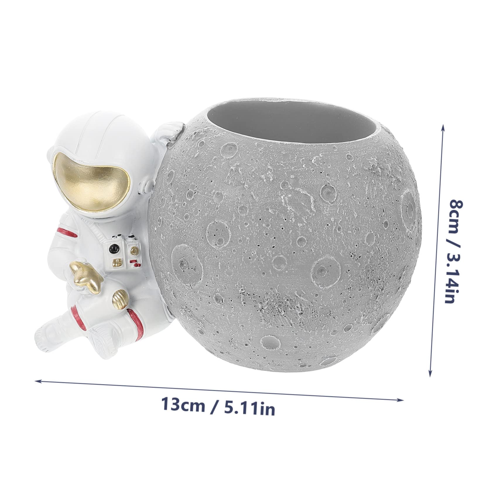 Veemoon Portapenne in Resina Astronauta Contenitore per Penne e Cancelleria Decorazione Forma di Astronauta per Scrivania