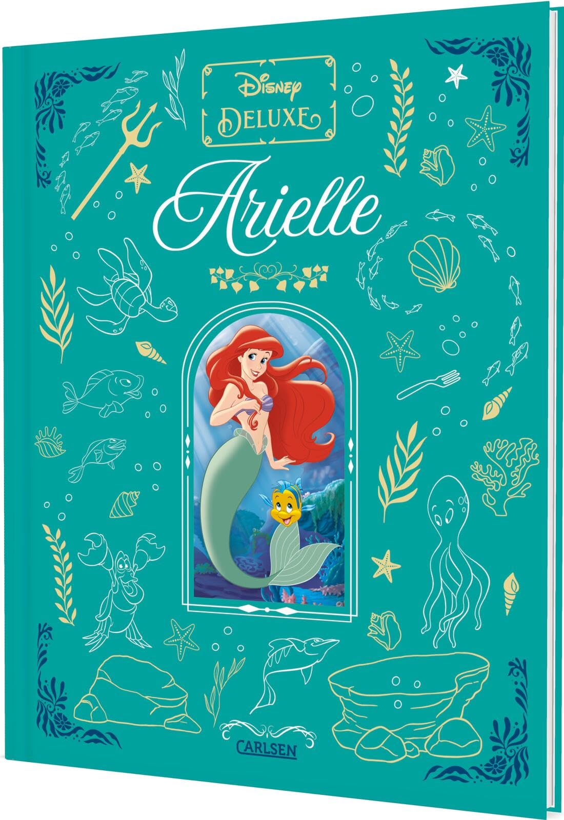 Disney: Disney: DISNEY DELUXE Arielle: Edle Schmuckausgabe mit Goldverzierungen und Stoffoptik zu "Arielle" von Disney