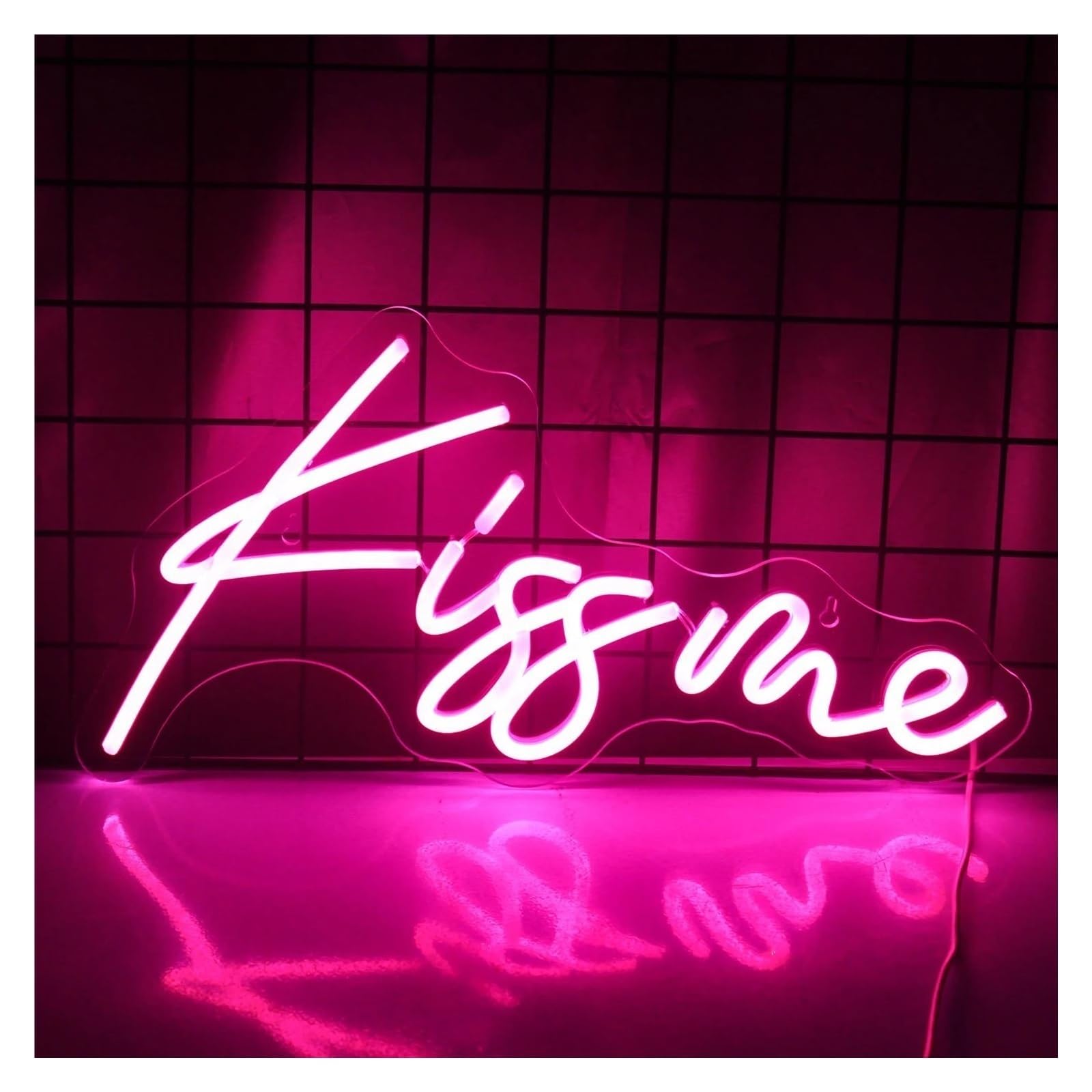 neon lamp Kiss Me for neon Sign for usb Powered Dimmable for pink Letter LED Lights 22cm×40cm