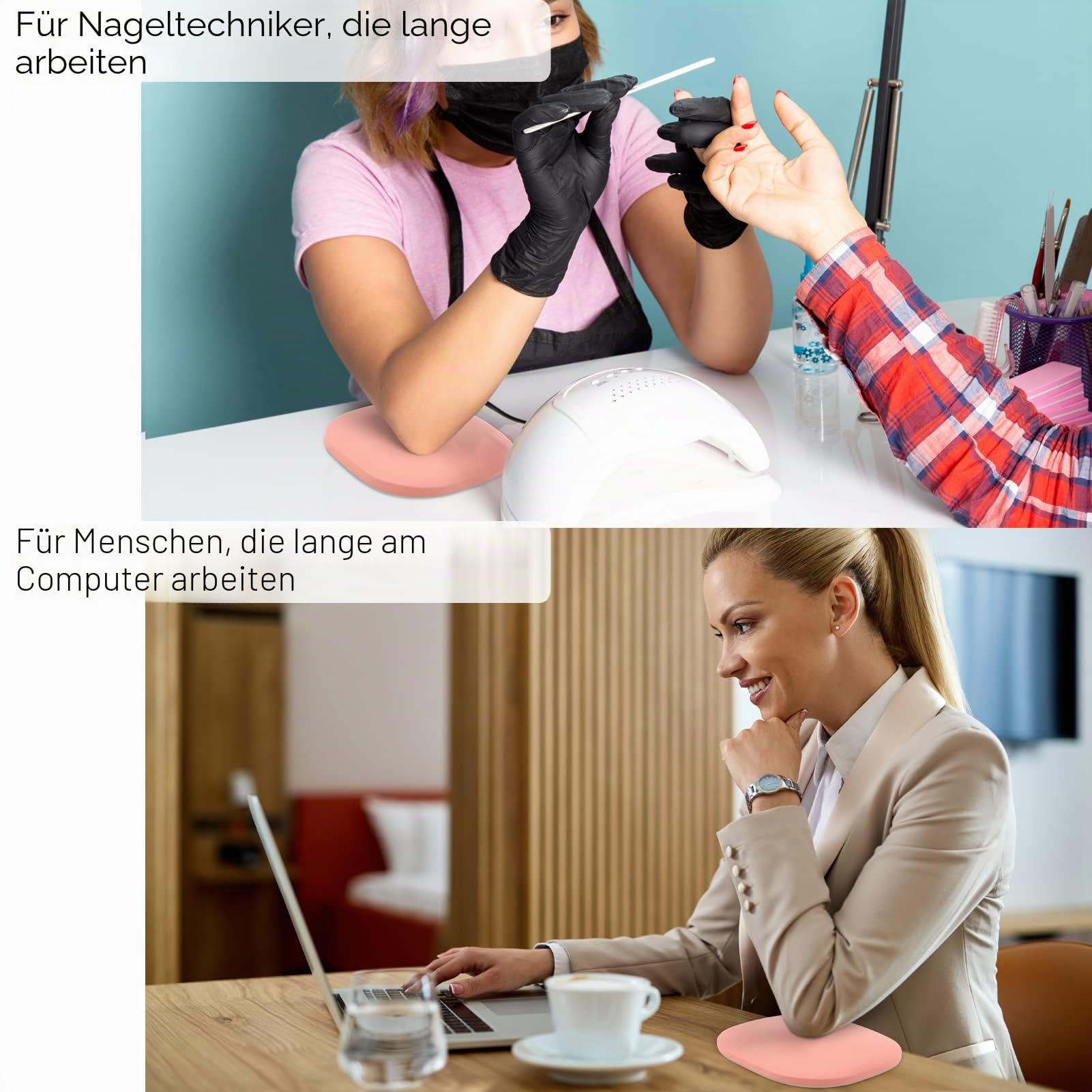 Nagel Armauflage Handkissen Nageldesign Handauflagen, Ellbogen Maniküre Hand Kissen Nagel Techniker Anti-Rutsch Nagel Pad Kissen Pad für Nagelstudio (Rosa)