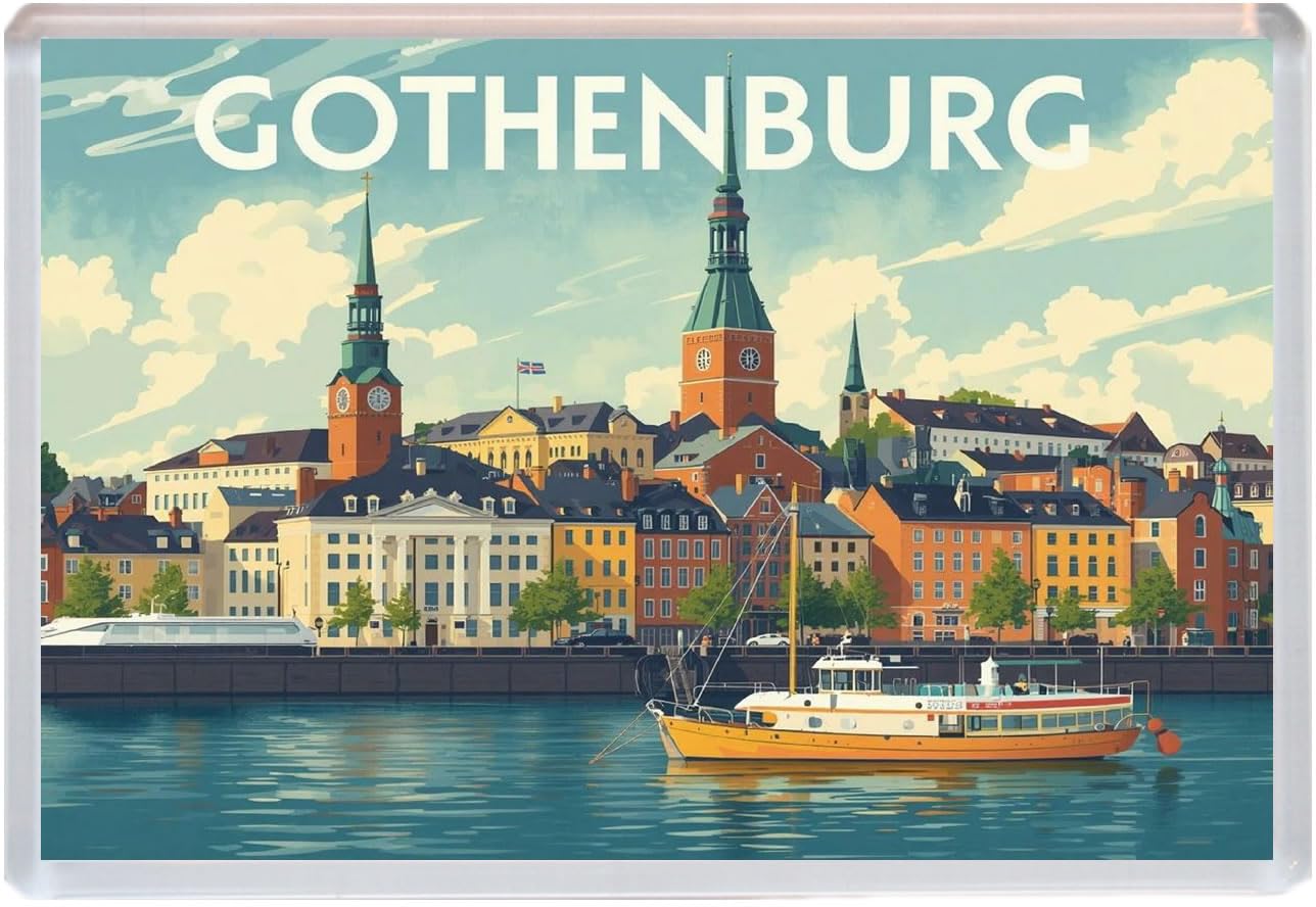 Gothenburg - Sweden - Jumbo Artistic Fridge Magnet 96 x 67mm BBSFHM3214