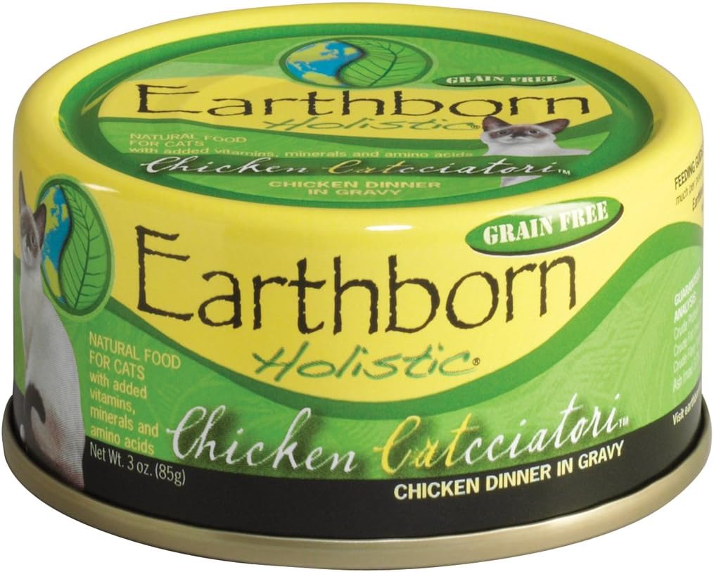 Earthborn Holistic Chicken Catcciatori Grain Free Canned Cat Food, 3 oz, Case of 24