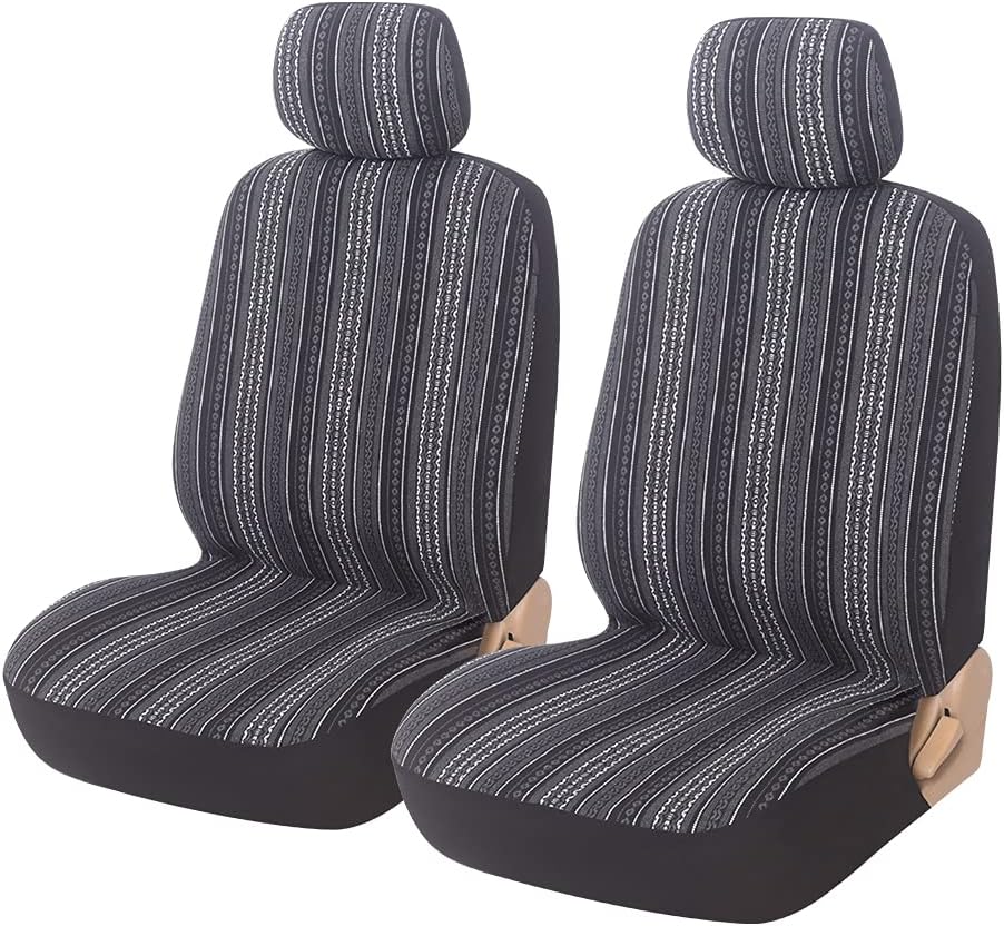 AUTOYOUTH Universal Auto Baja Saddle Blanket Bucket Seat Cover Weave Aztec Tribal Ethnic Navajo Print Stripe Car Seat Accessories for Car,Truck, Van, SUV - Airbag Compatible