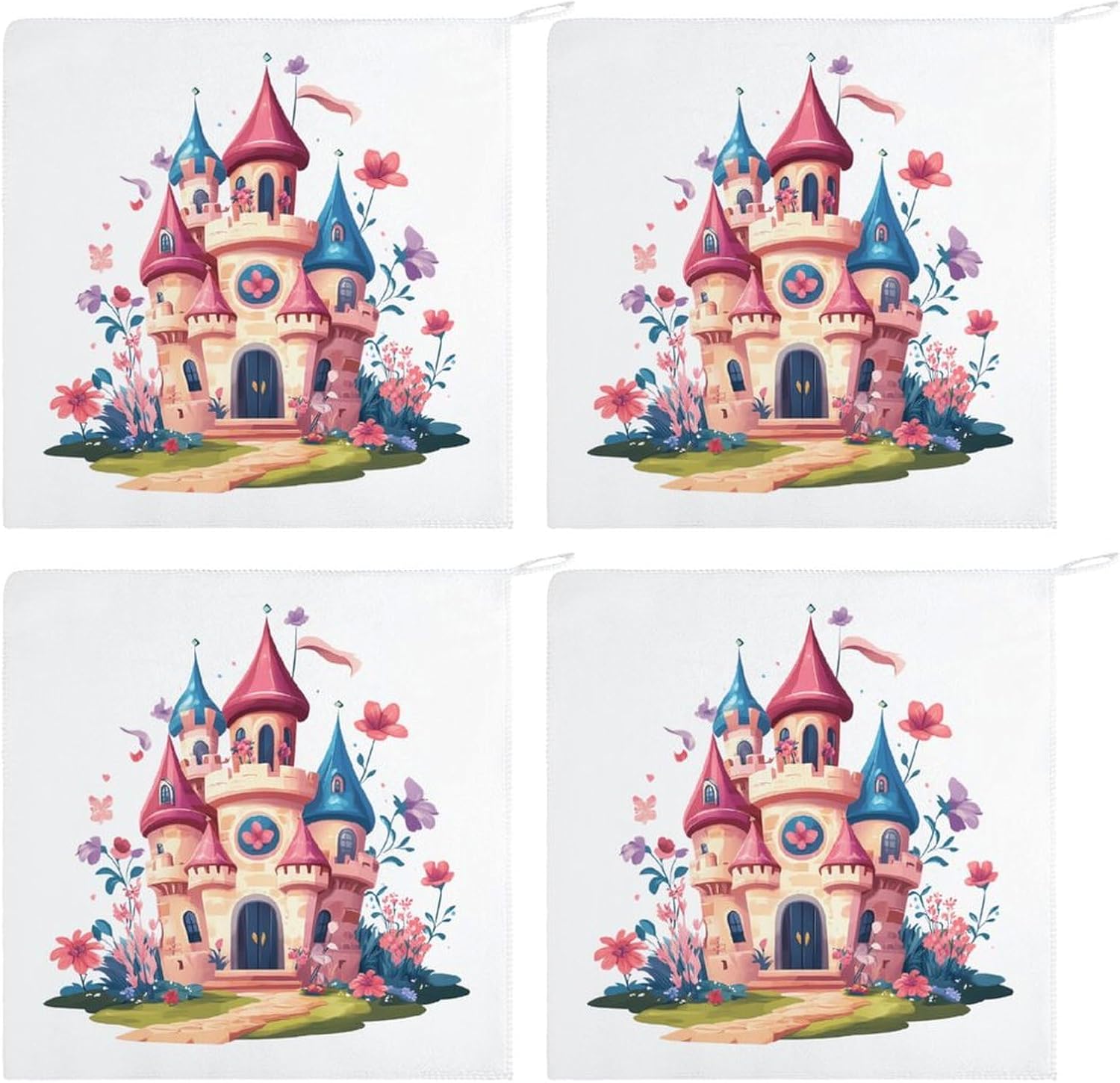 Magic Castle Towel Hand Towels Decorative Towel for Bathroom Kitchen Shower Gym 4PCS