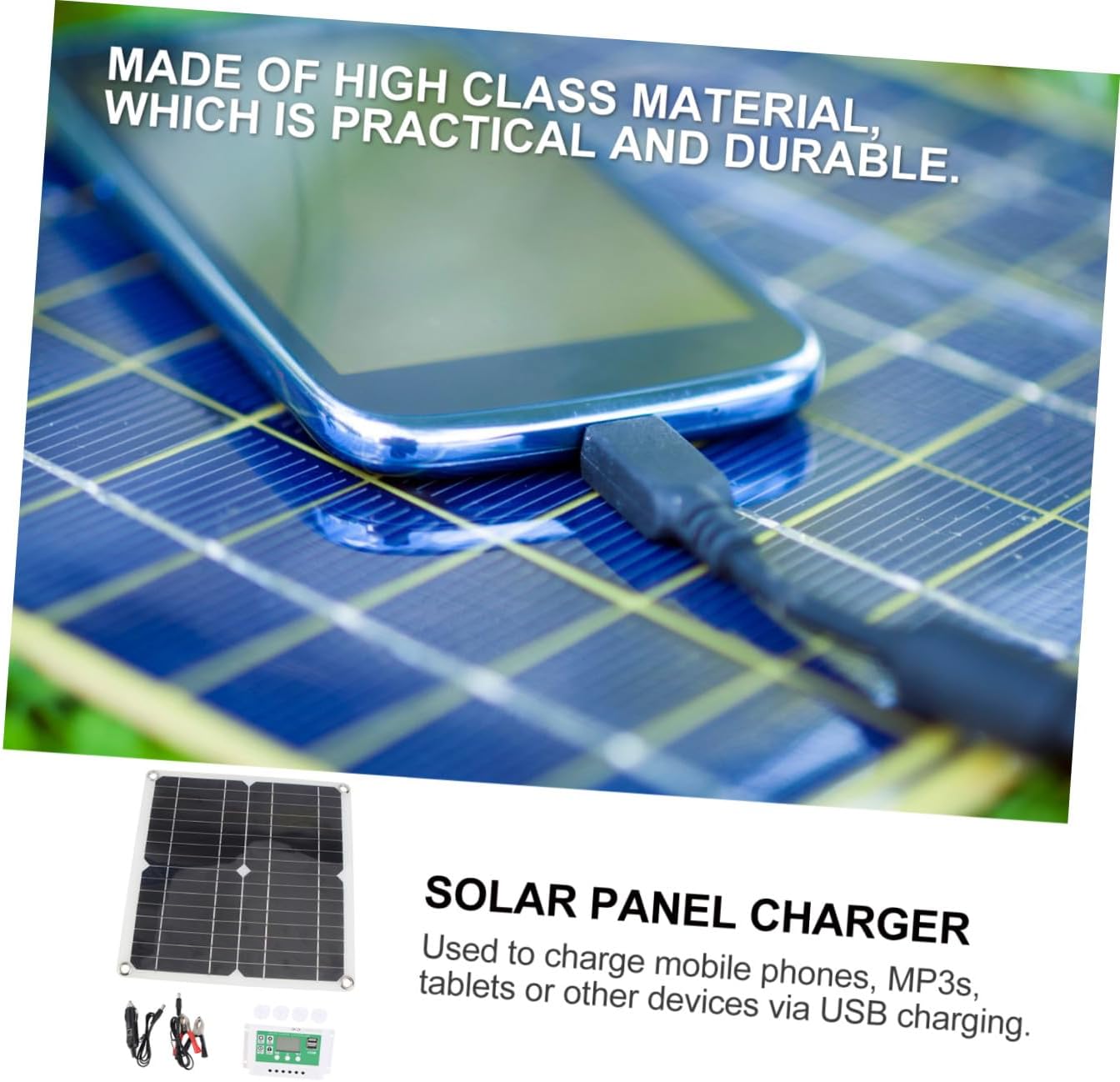 1set Flexible Solar Panel Charger for Outdoor Use Portable Solar Charging Device Controller for Camping Hiking and Emergency Power Needs