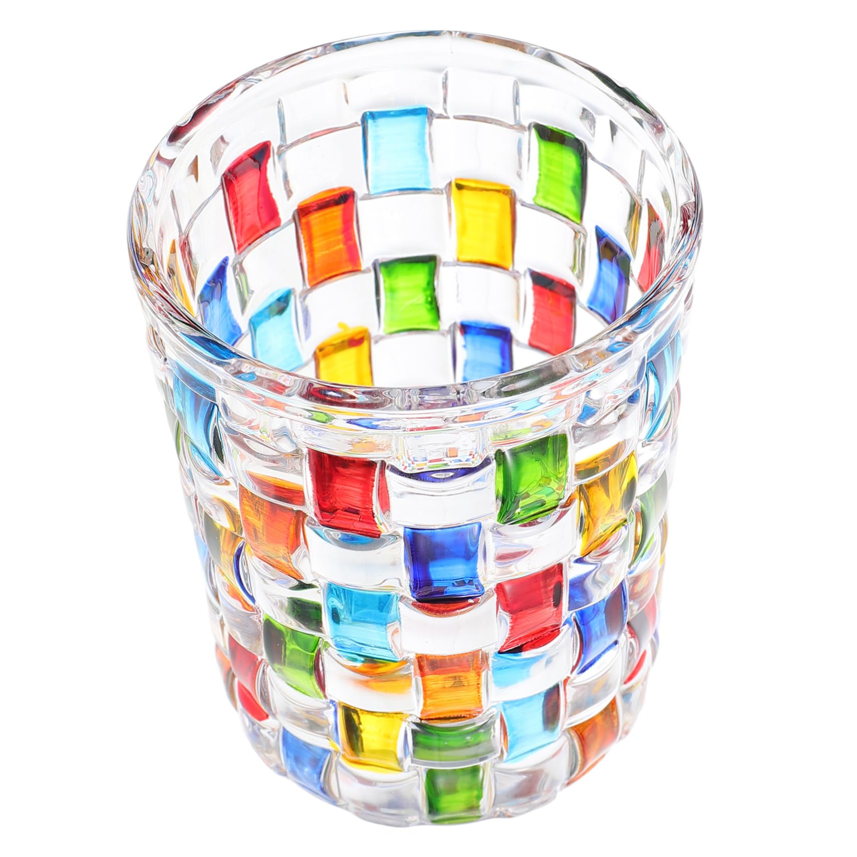 Sosoport Hand Painted Glass Juice Cup Clear Decorative Drinking Glass for Home Restaurant Use for Beverages Beer Cocktails Iced Tea