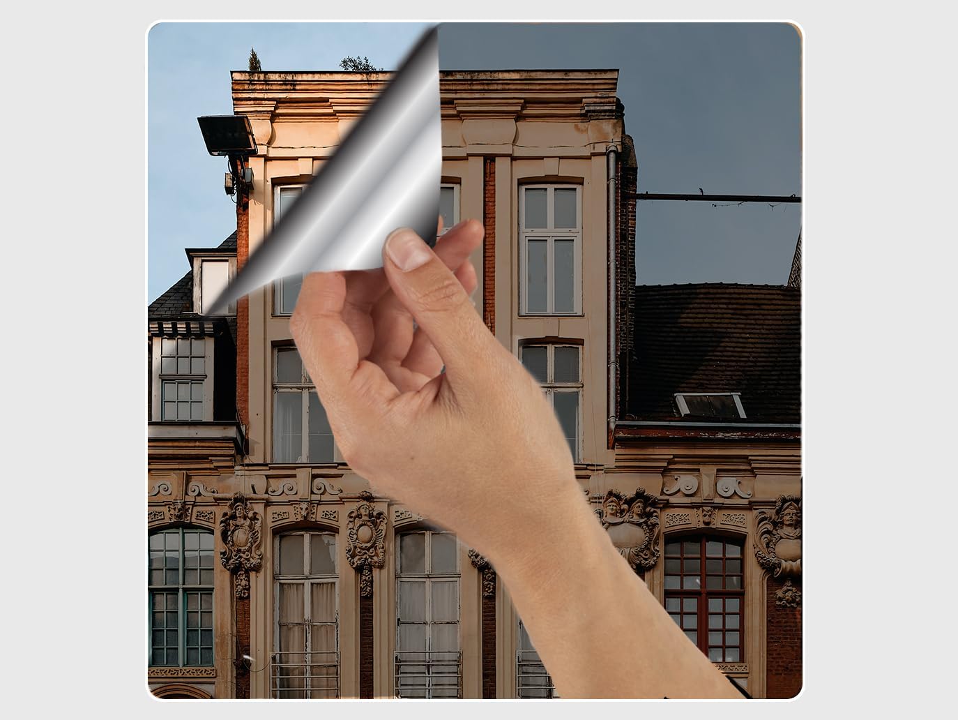 vgoltd Mirror Window Film Reflective One Way Privacy Film Self Adhesive Heat Control UV Anti Glare Sun Blocker Window Film for Home & Office (60cm x 5m) — image 1