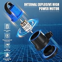 Vista 3 de Bomba automática de cubierta de piscina de 1 HP, bomba sumergible de 5000 GPH 115V con adaptador de válvula de retención de 3/4 pulgadas y cable