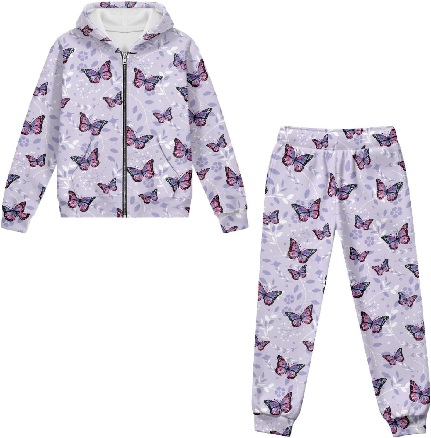 HUIACONG Girls Sweatsuits for Age 6-15 Kids Sweat Set for Children Boys Tracksuits