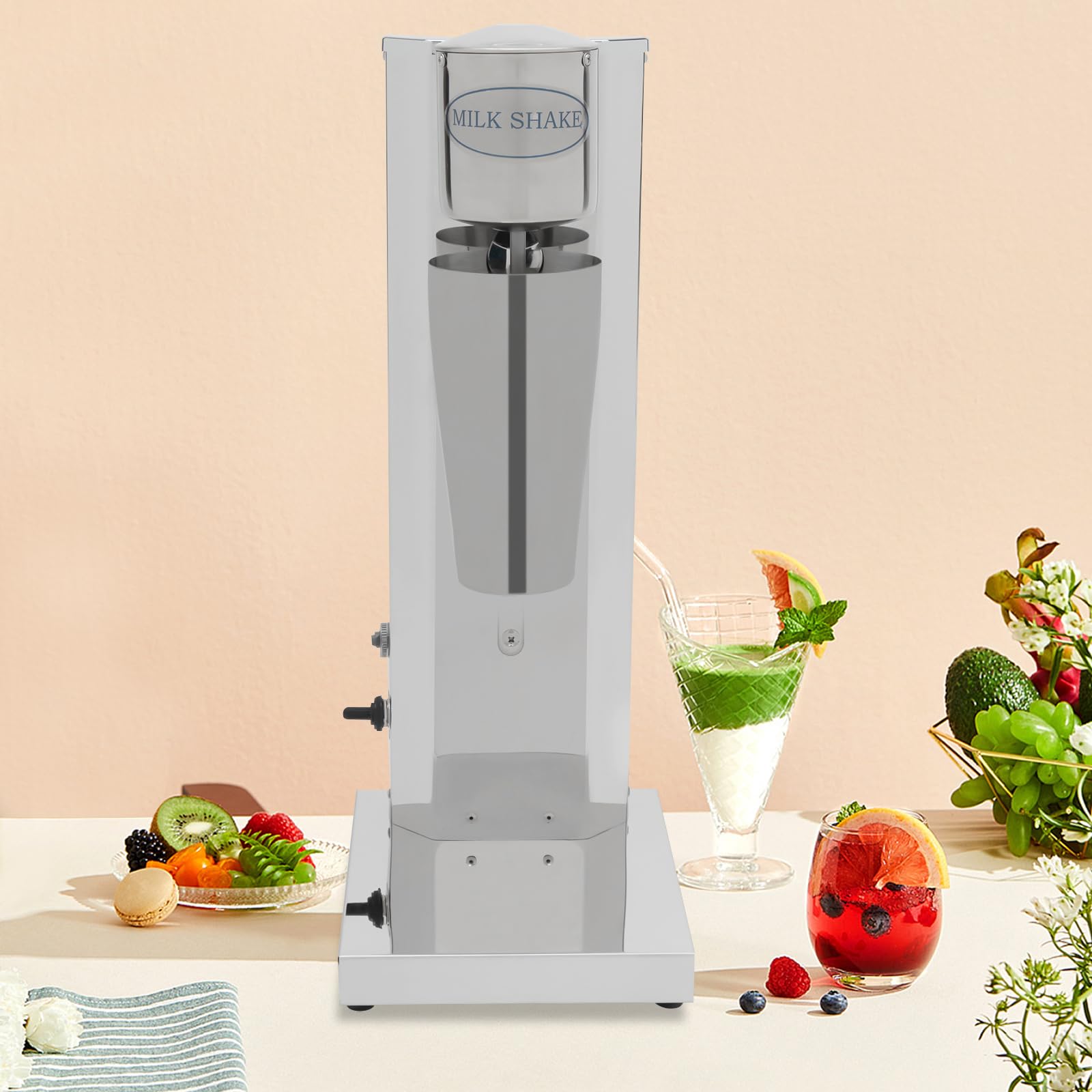 Frullatore per frappè, 180 W, elettrico, in acciaio inox, frullatore a base d'uovo, frullatore, per tè al latte, frappè, caffè, frullati, 18000RPM, 650 ml, testa singola