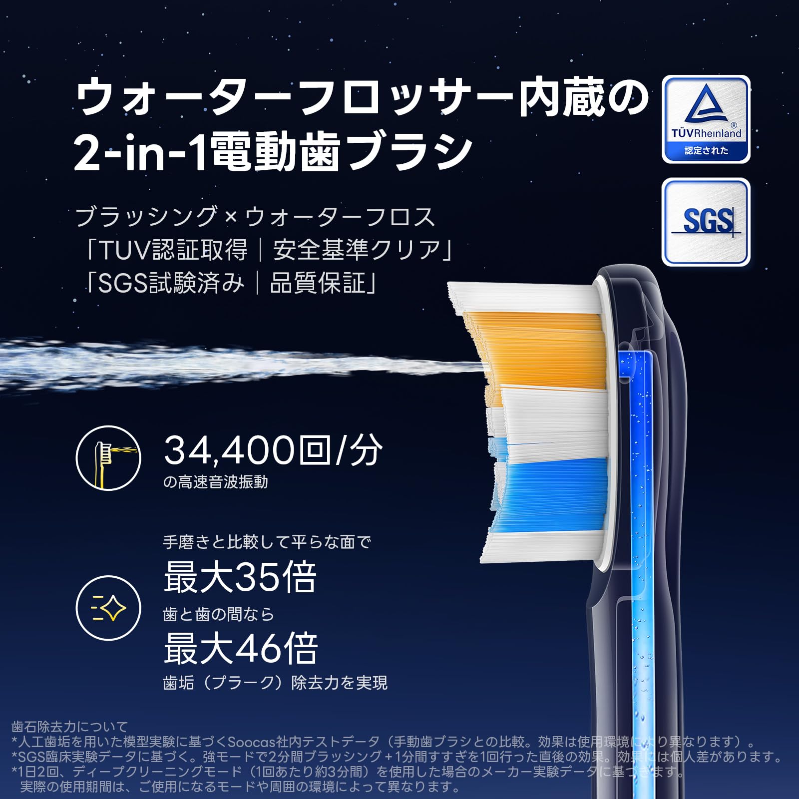 Amazon.co.jp: Soocas NEOS II 電動歯ブラシ ジェットウォッシャー 一