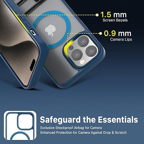 Miniatura 4 de MYBAT PRO Lunar Series iPhone 15 Pro Max Case Compatible with MagSafe and Metal Swivel Kickstand  Translucent Matte Hard Back  Slim,