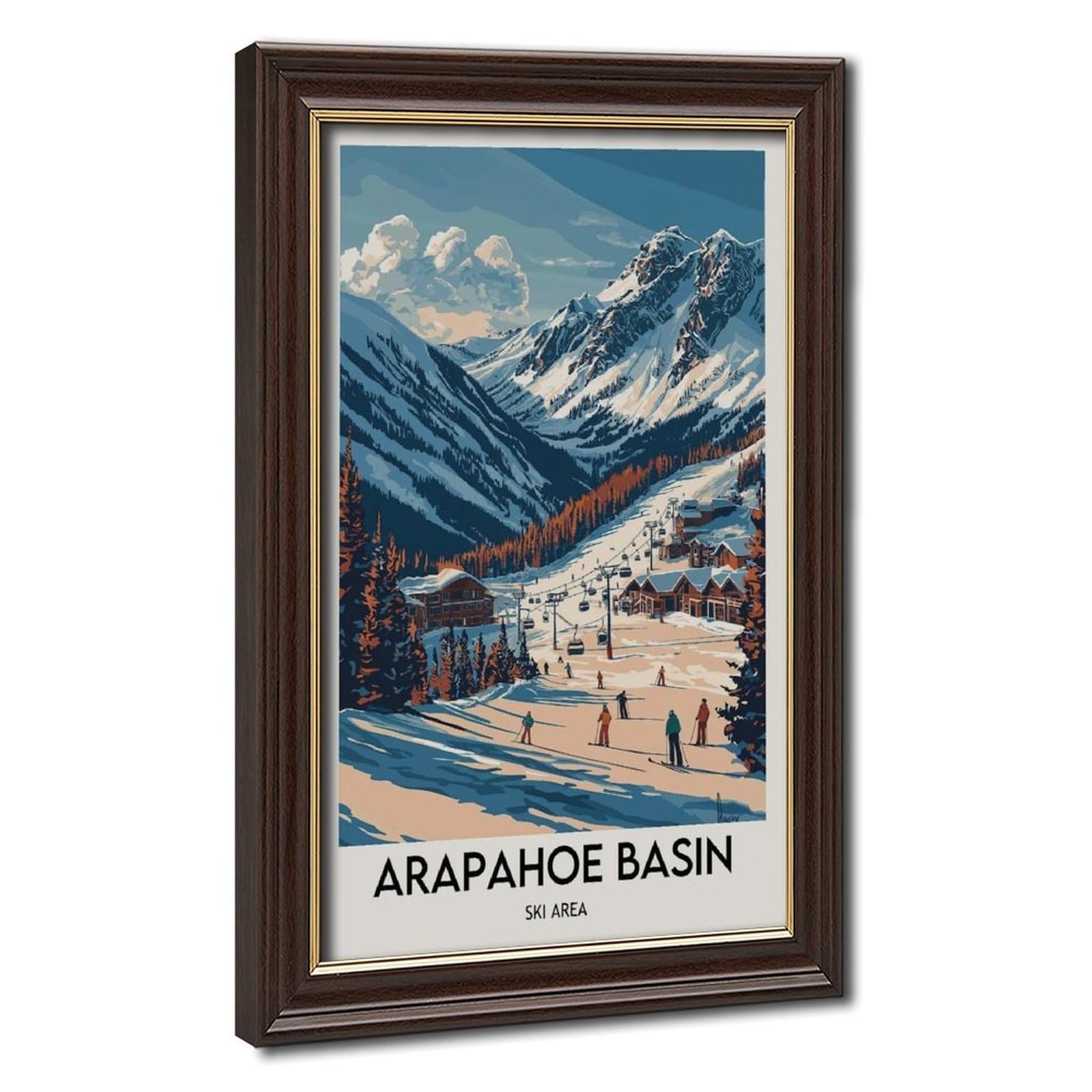 Lxwnze Purple Arapahoe Basin Ski Resort Poster Colorado Mountain Art (11) Canvas Poster Bedroom Decor Landscape Office Room Decor Gift 24" L X 36" W