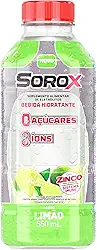Sorox Limão Bebida Hidratante Zero Açúcar com 8 Íons e Zinco para Imunidade, Baixa Caloria, Eletrolitos para Hidratação e Energia, Refrescante e Nutritiva 550ml