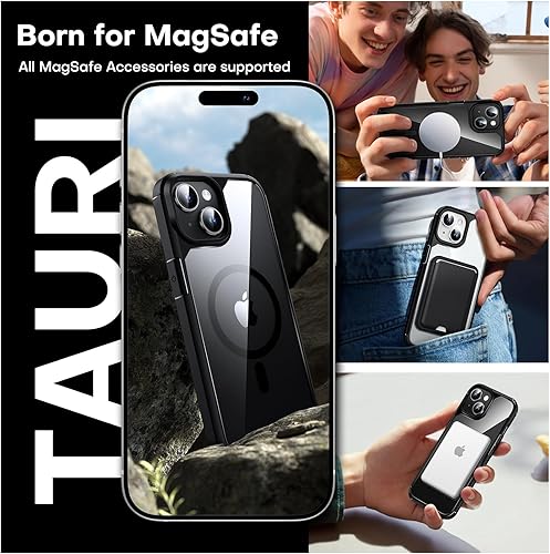 Miniatura 281 de TAURI Funda 3 en 1 para iPhone 13 Pro, [no amarilla] con 2 protectores de pantalla, funda delgada a prueba de golpes para iPhone 13 Pro, color negro