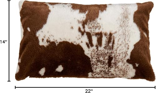 Miniatura 8 de SARO LIFESTYLE Almohada de piel sintética con diseño de piel vaca, solo funda