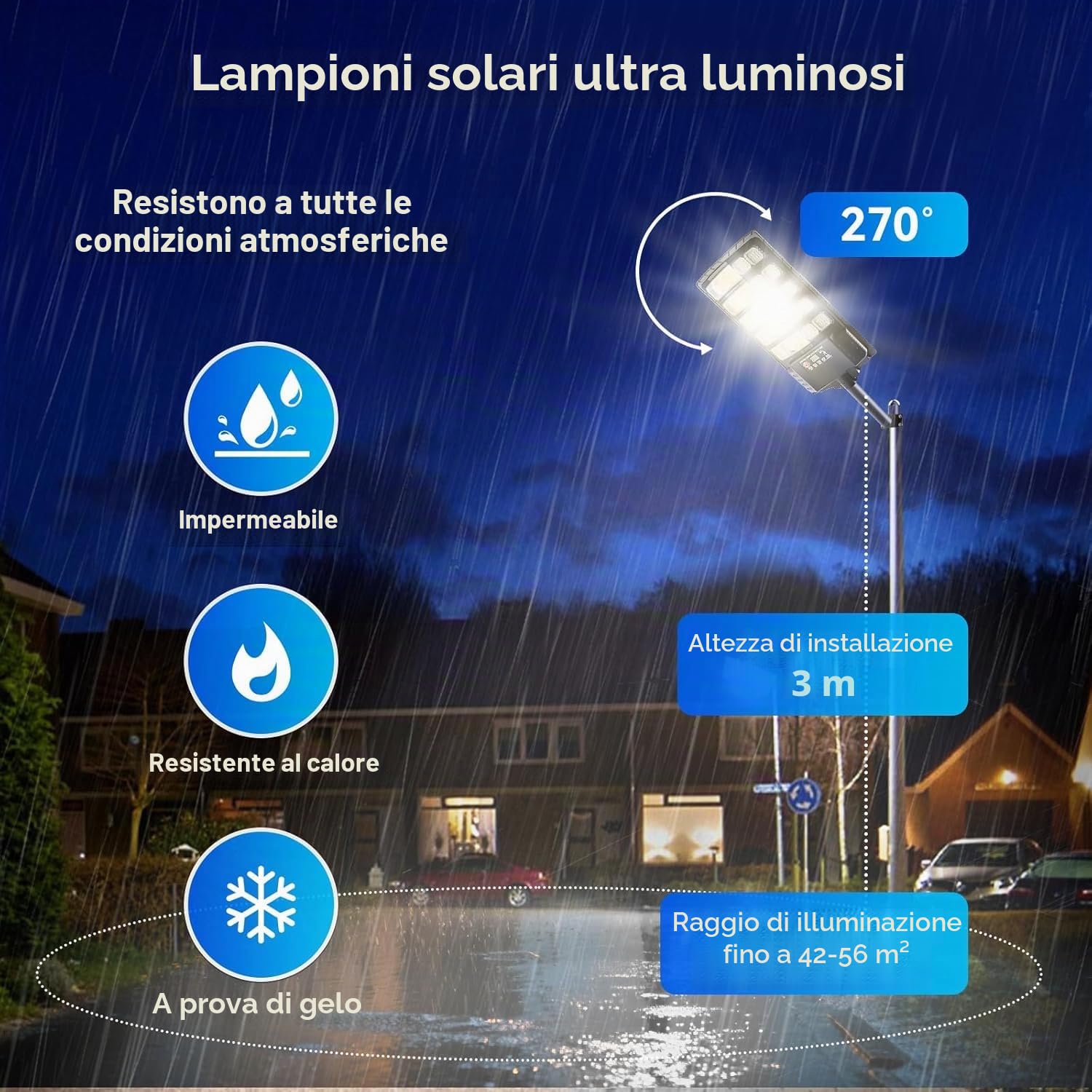 600W Lampione Solare Led Esterno 2 pezzi,IP66 Impermeabile Faretto Stradale con Sensore di Movimento,6500K Lampioni da Giardino Esterno Solari per Garage Strada