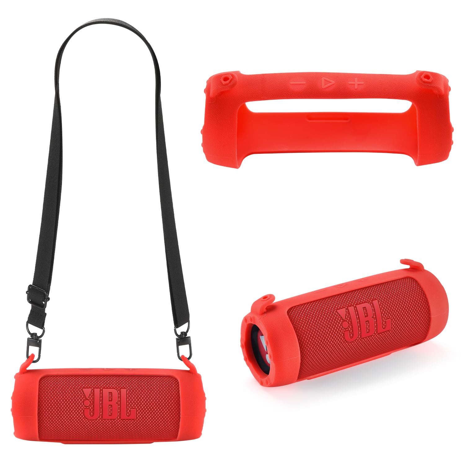 KECHICHENGYUN Silicone Protective Case for JBL FLIP 7 - Protect Your Beloved Speaker in The Best Way with Our Exquisite Silicone Protective Case (Red)